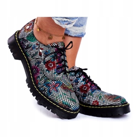 Damen Brogues Oxfords Leder Blumen Maciejka 04087-43 mehrfarbig 3