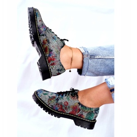 Damen Brogues Oxfords Leder Blumen Maciejka 04087-43 mehrfarbig 2