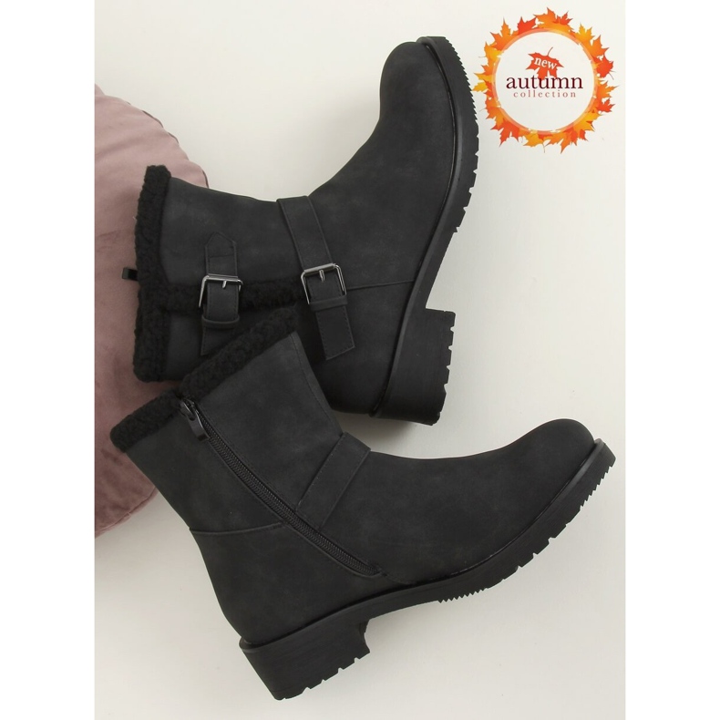 Schwarze Damenstiefel schwarz 99-12 Schwarz 1
