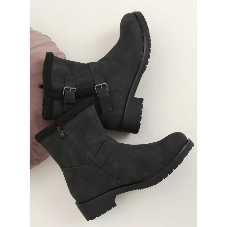 Schwarze Damenstiefel schwarz 99-12 Schwarz 2