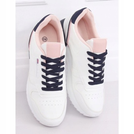 Weiße Damen Sportschuhe BK938 WEISS / BLAU marineblau 2