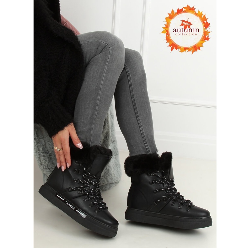 Schwarze dick isolierte Schneestiefel BK903 Black 1