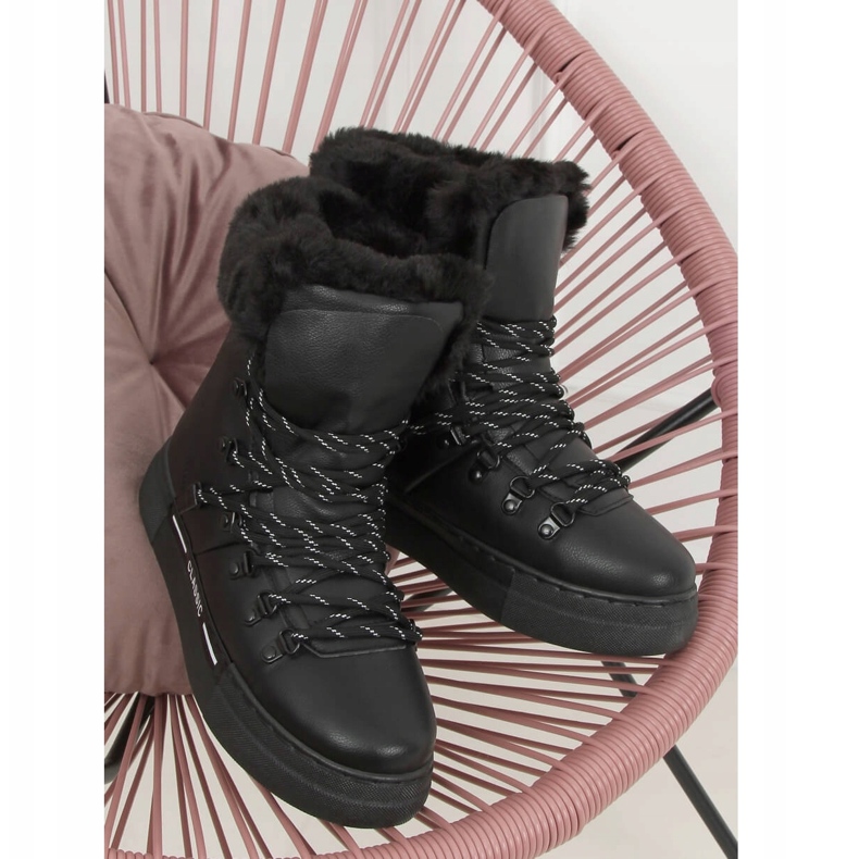 Schwarze dick isolierte Schneestiefel BK903 Black 2