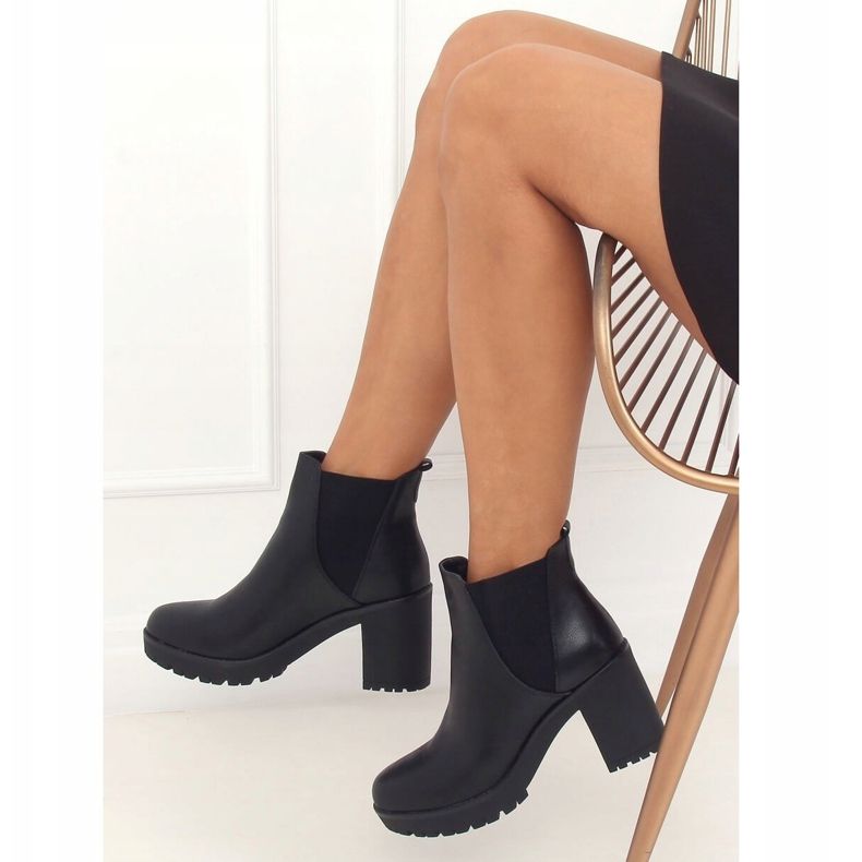 Schwarze Chelsea-Boots, schwarz J19-129 Schwarz 2
