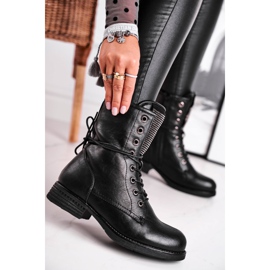 Damenstiefel Warm Workers Mit Cubic Zirkonia Schwarz Seven Days 2