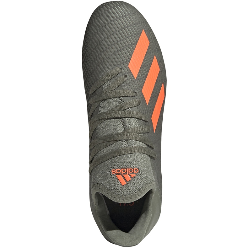 Grüne adidas X 19.3 Fg Junior Fußballschuhe EF8374 grau 1