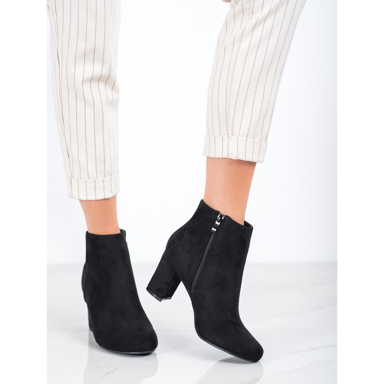 Laura Mode Klassische Stiefel auf einem Pfosten schwarz 1