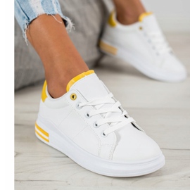 SHELOVET Modische gebundene Sneakers weiß gelb 1