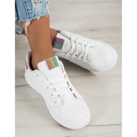 SHELOVET Sportschuhe mit Glitzer weiß 1