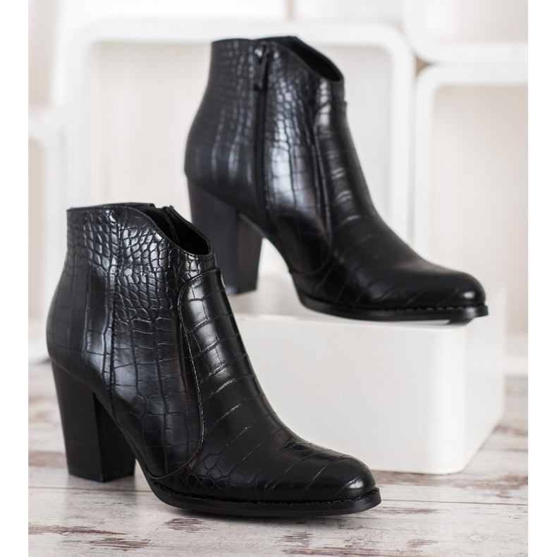 Filippo Modische Stiefel mit Schlangenprint schwarz 2