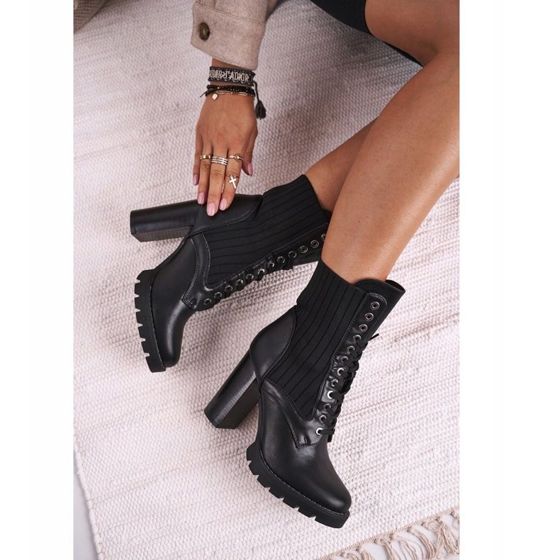 FE1 Damenstiefel mit hohem Absatz Schwarz Erdogan 2