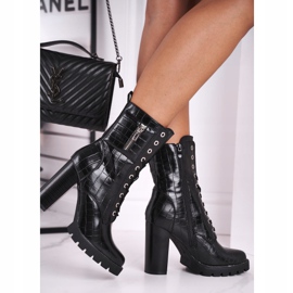 FE1 Damenstiefel mit hohem Absatz Schwarz Bregma 2