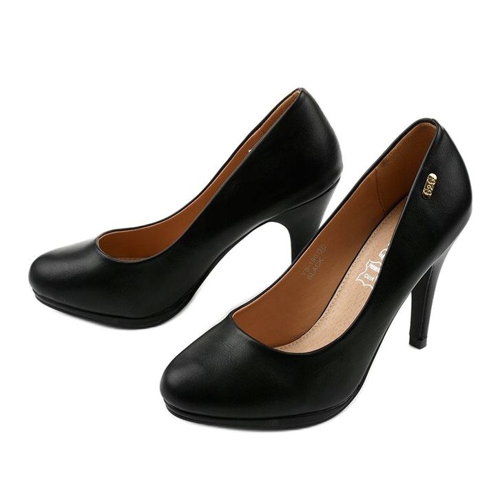 Schwarze klassische YS-190 High Heels 2
