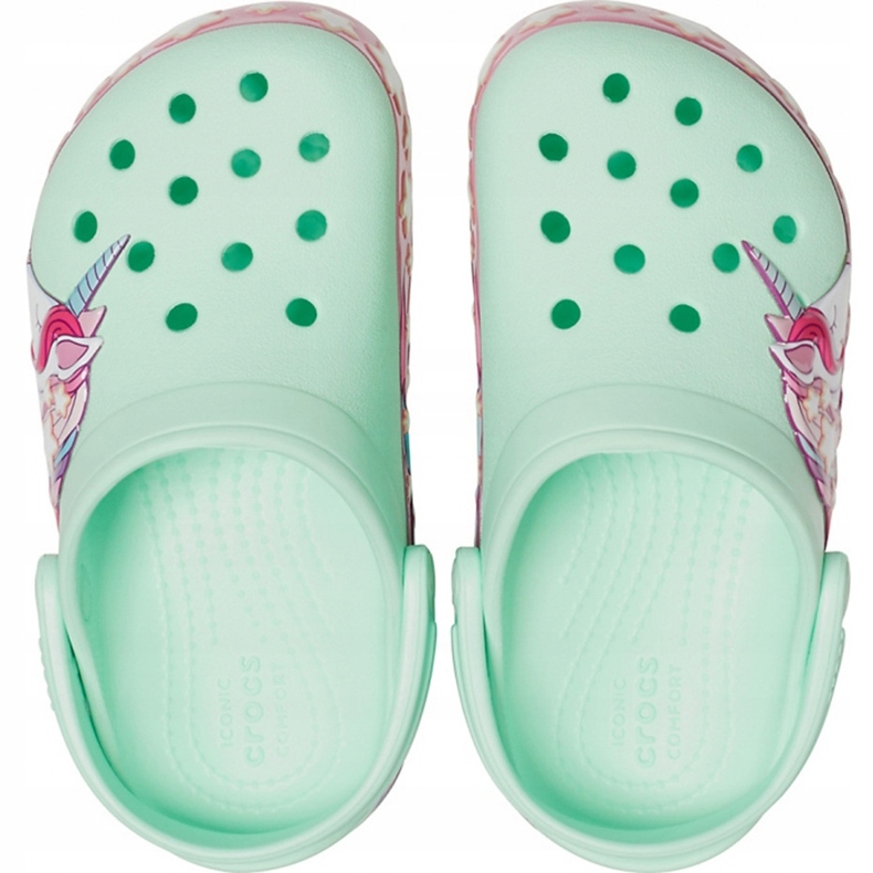 Crocs Kids FunLab Unicorn Band Cg K grün 206270 3TI rosa 1