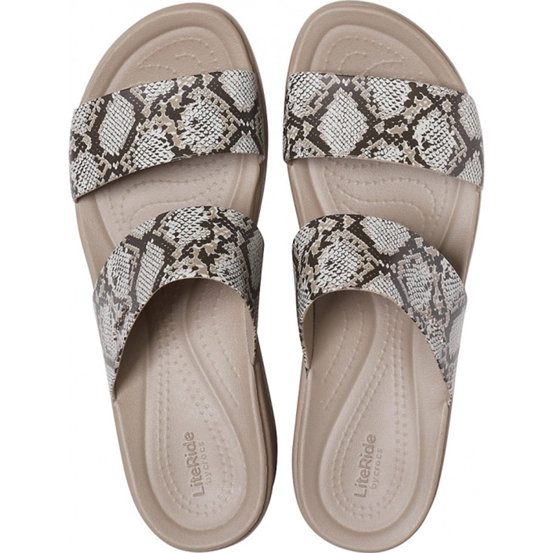 Crocs Damen Hausschuhe Brooklyn Mid Wedge W Multi Stucco 206219 93T beige 1