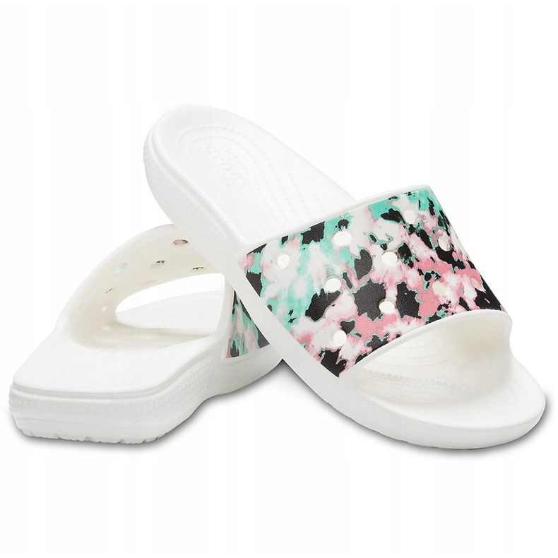 Crocs Damen Classic Crocs Tie Dye Mania Slide 206481 928 weiß mehrfarbig 1