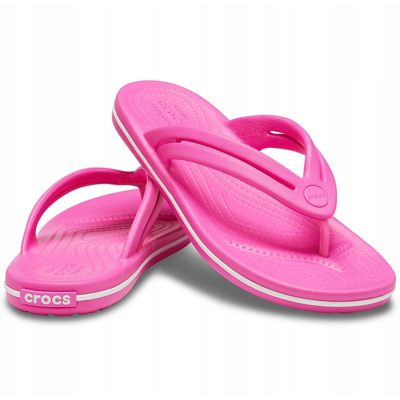 Crocs Damen Hausschuhe Crocband Flip W pink 206100 6QQ rosa 1