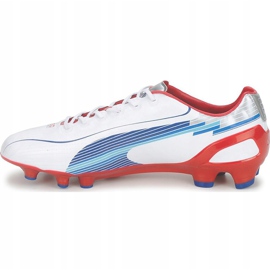 Fußballschuhe Puma Evo Speed ​​1 Fg weiß-rot-blau 102527 01 1