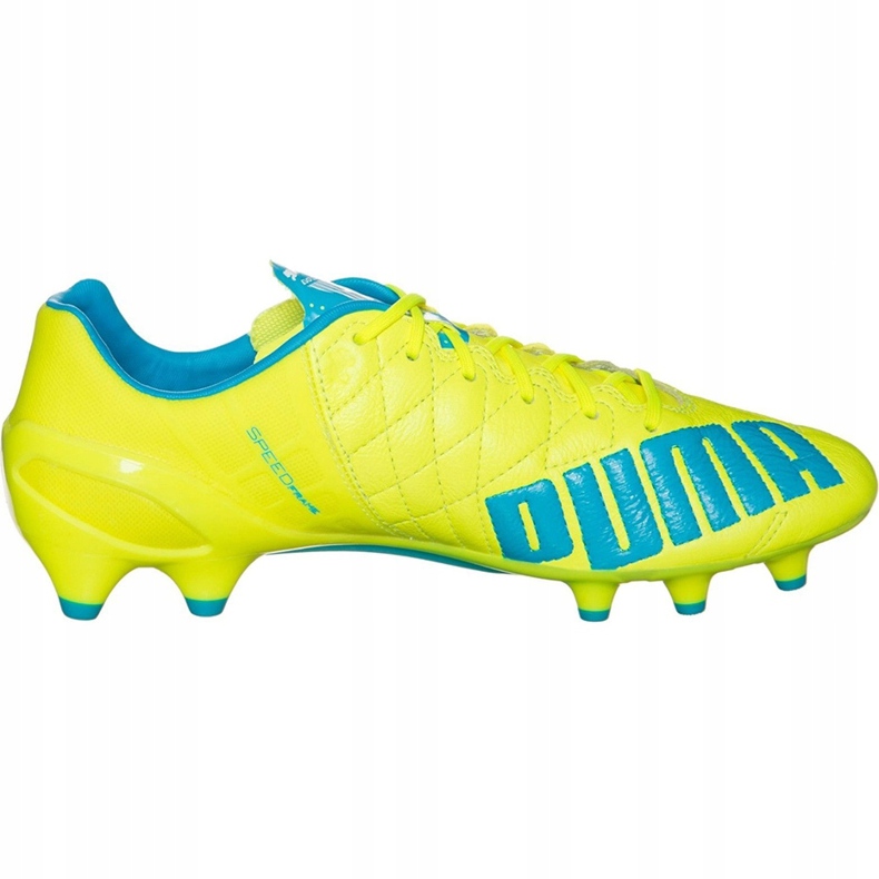 Fußballschuhe Puma Evo Speed ​​1.4 Lth Fg gelb-blau 103615 03 1
