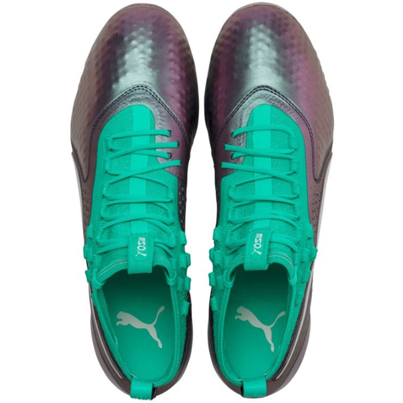 Puma One 1 Il Lth Fg Ag Fußballschuhe grau-grün 104925 01 rot 1