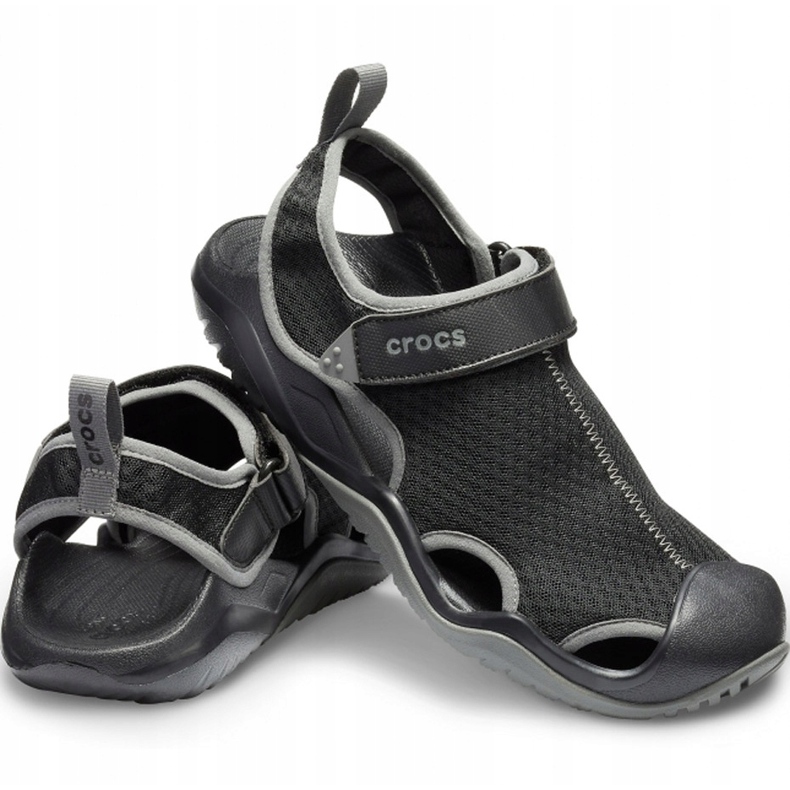 Crocs Herren Sandalen Swiftwater Mesh Deck Sandal M schwarz 205289 001 1