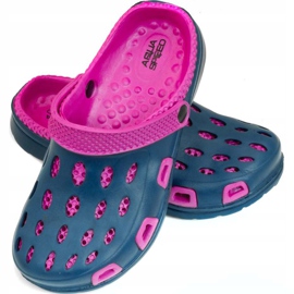 Aqua-speed Silvi Kinderbadeschuhe, Fb 49, rosa und marineblau 1