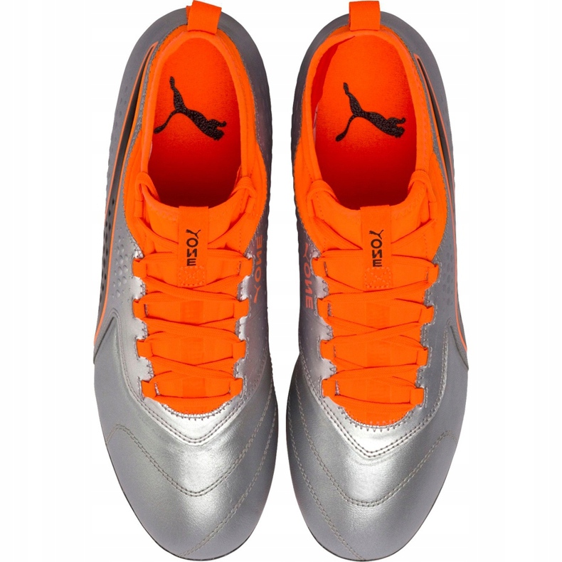 Puma One 3 Lth Fg Fußballschuhe grau-orange 104743 01 mehrfarbig 1