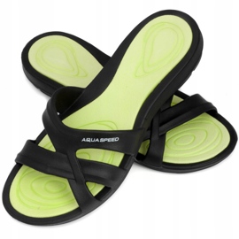 Damen Badeslipper Aqua-speed Panama col. 38 schwarz grün 1