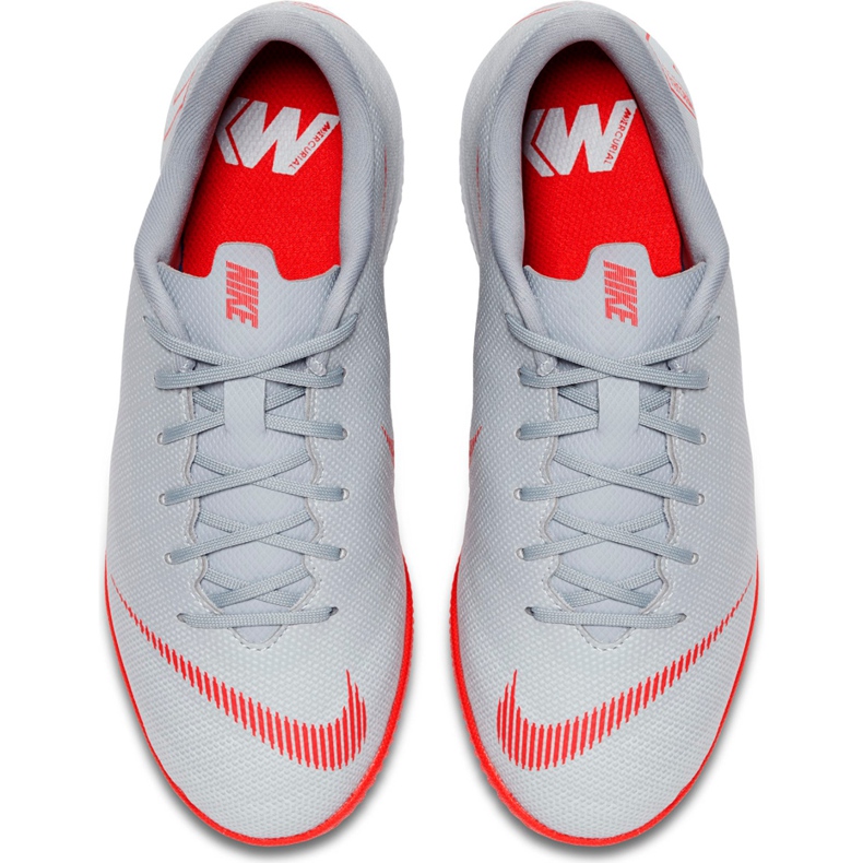 Nike Mercurial Vapor X 12 Academy Ic Jr AJ3101 060 Fußballschuhe weiß grau 1
