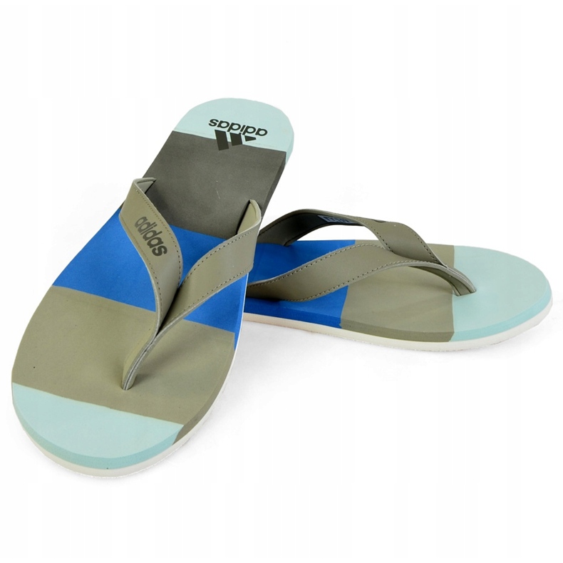 Adidas Eezay Striped BA8809 Hausschuhe blau grau 1