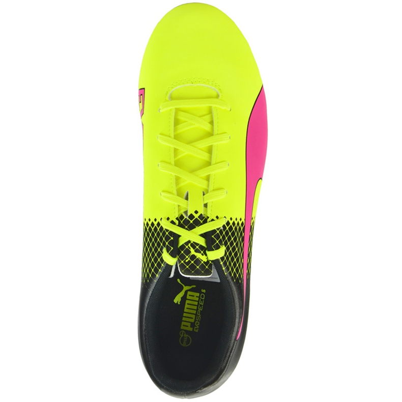 Fußballschuhe Puma Evo Speed ​​​​5.5 Fg 103596 01 gelb, gelb, pink gelb 1