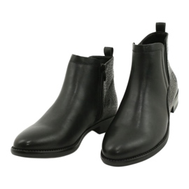 Chelsea-Boots Schwarze Stiefel Sergio Leone BT558 2