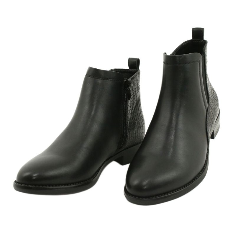 Chelsea-Boots Schwarze Stiefel Sergio Leone BT558 2