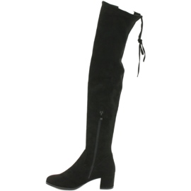 Lange Damen Lycra Wildlederstiefel Sergio Leone KZ281 schwarz 2