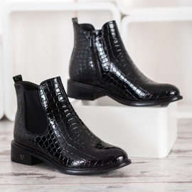 Filippo Lackierte Chelsea-Stiefel schwarz 1