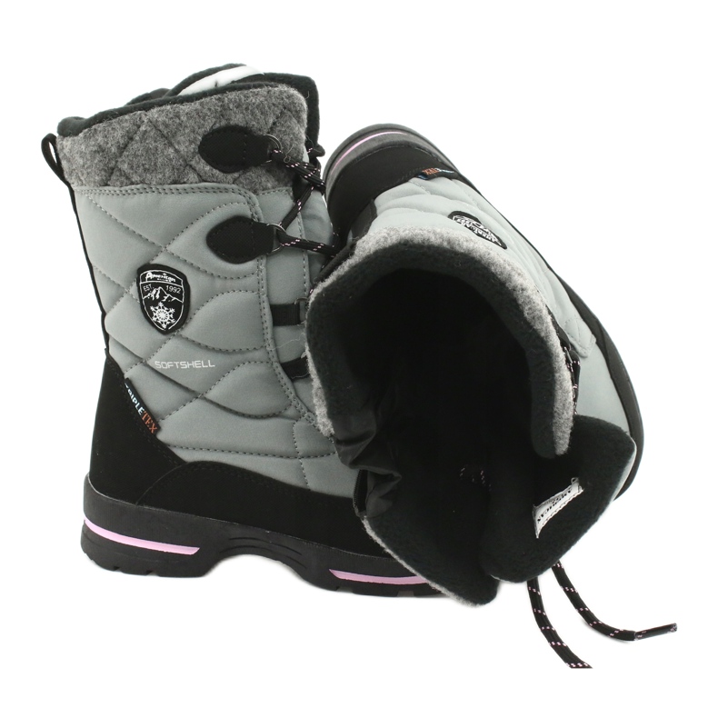 American Club Softshell-Schneestiefel mit amerikanischer SN19/20-Membran schwarz rosa grau 4