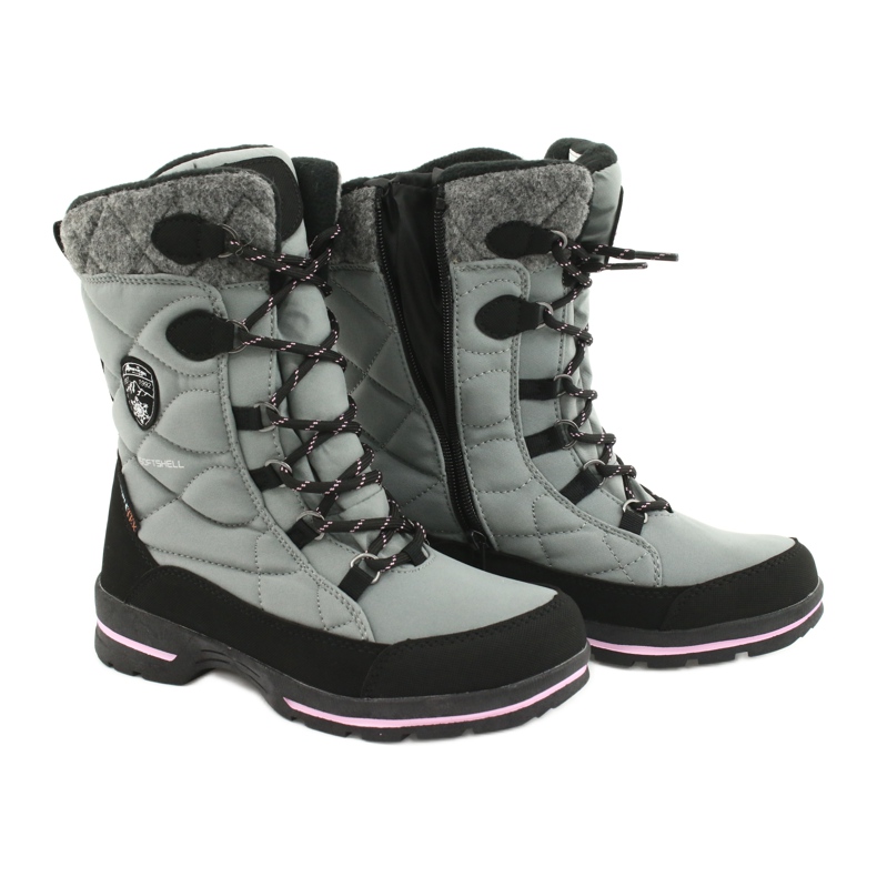 American Club Softshell-Schneestiefel mit amerikanischer SN19/20-Membran schwarz rosa grau 3