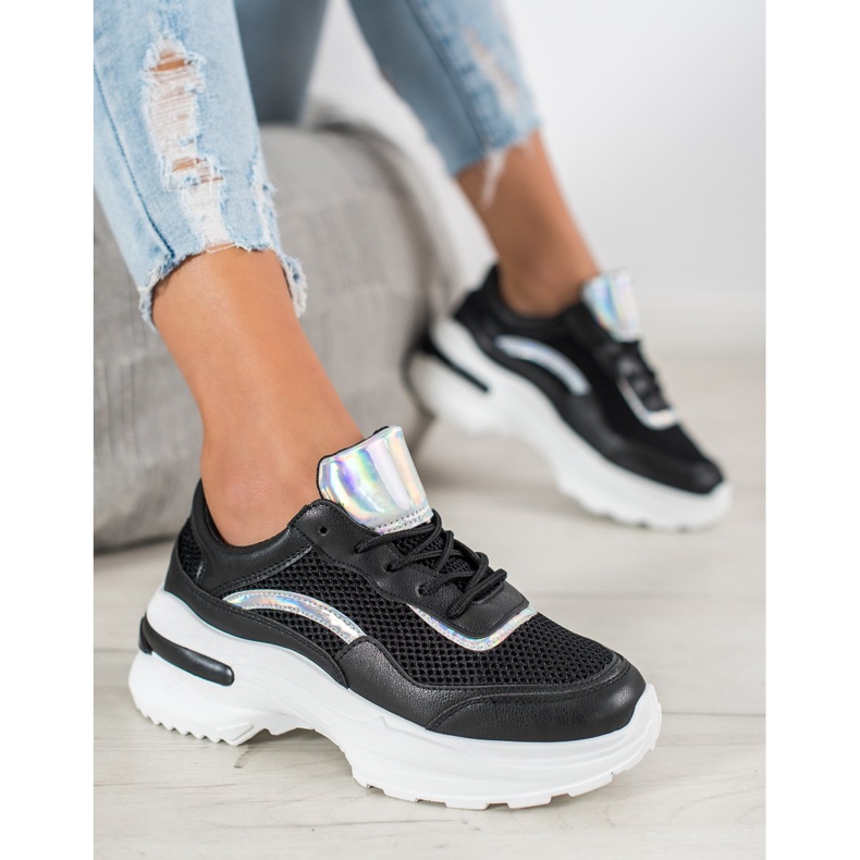 SHELOVET Modische schwarze Turnschuhe weiß 1