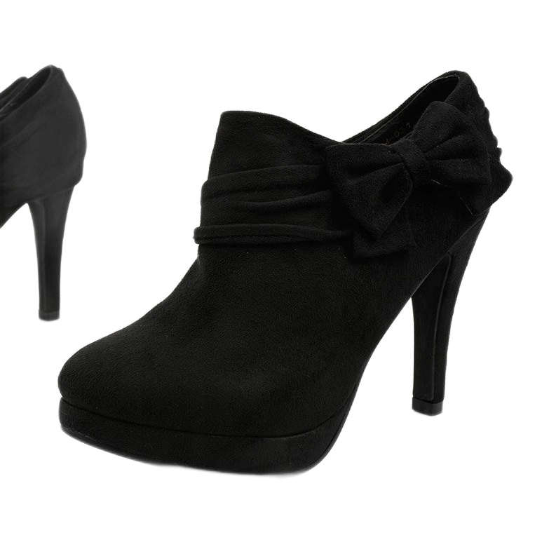 Schwarze Stiefel auf hohem Absatz mit elastischem Fharvix 1