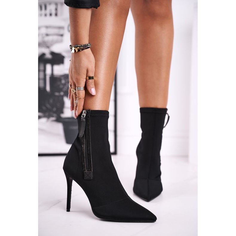 FG2 Damenstiefel mit hohem Absatz Lycra Schwarz Release Me 1