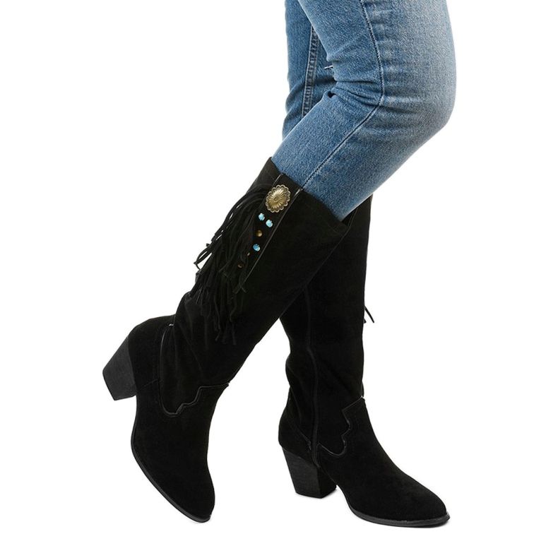 Schwarze Cowboystiefel aus Wildleder von Lamimeila 1