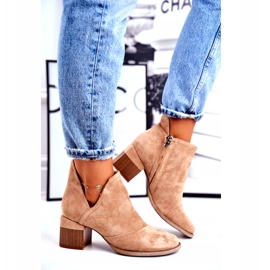 MSMG Damen Stiefeletten Cut Out Beige Mini Meliori 3