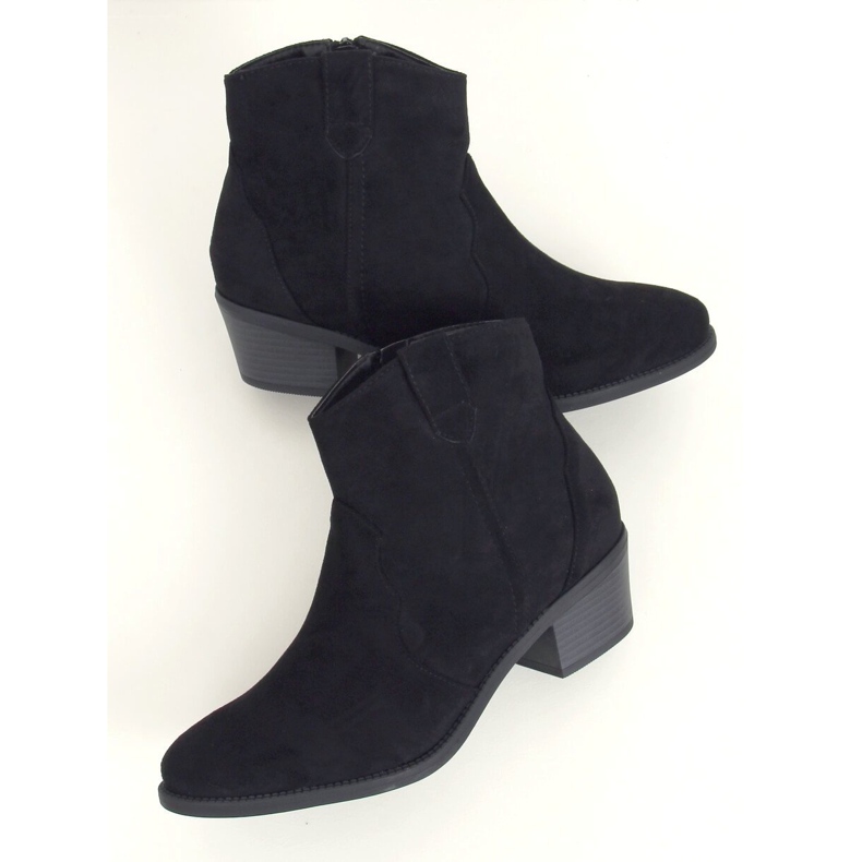 Schwarz Stiefel mit niedrigem Absatz schwarz 99-63 Schwarz 1