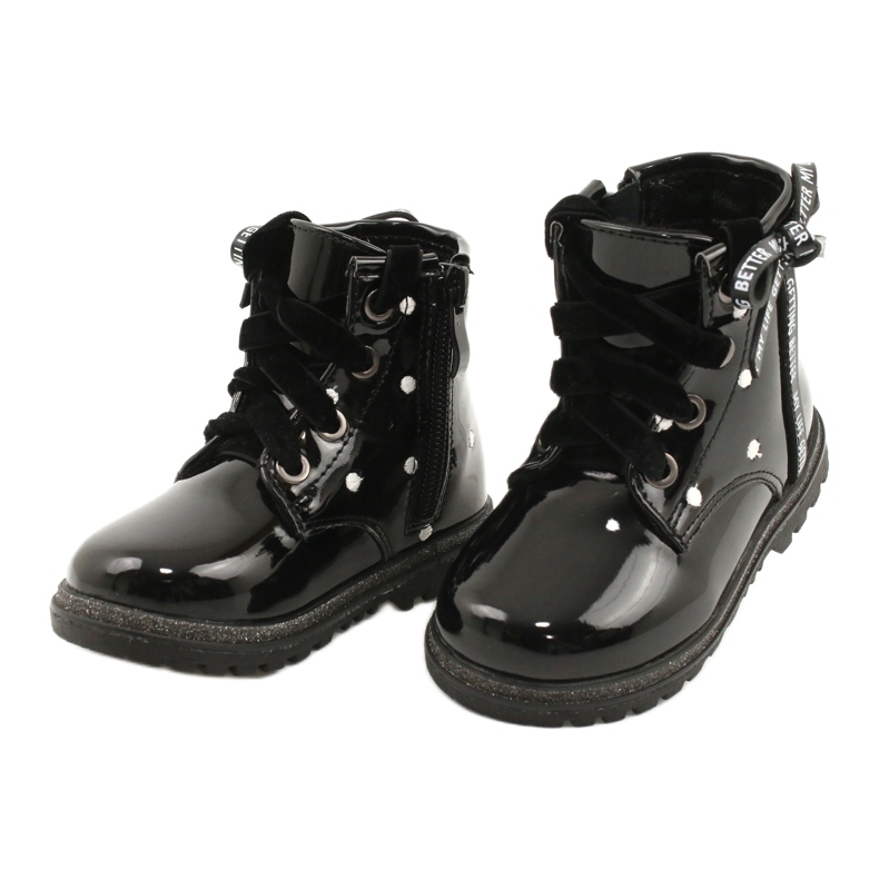 Evento Mädchenstiefel, lackierte Schleife 20DZ60-3246 schwarz 2