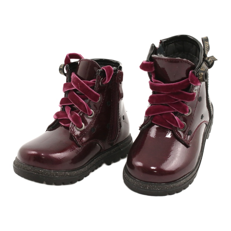 Miss Mädchen-Lackstiefel mit Schleife 20DZ60-3246 Burgund rot 2