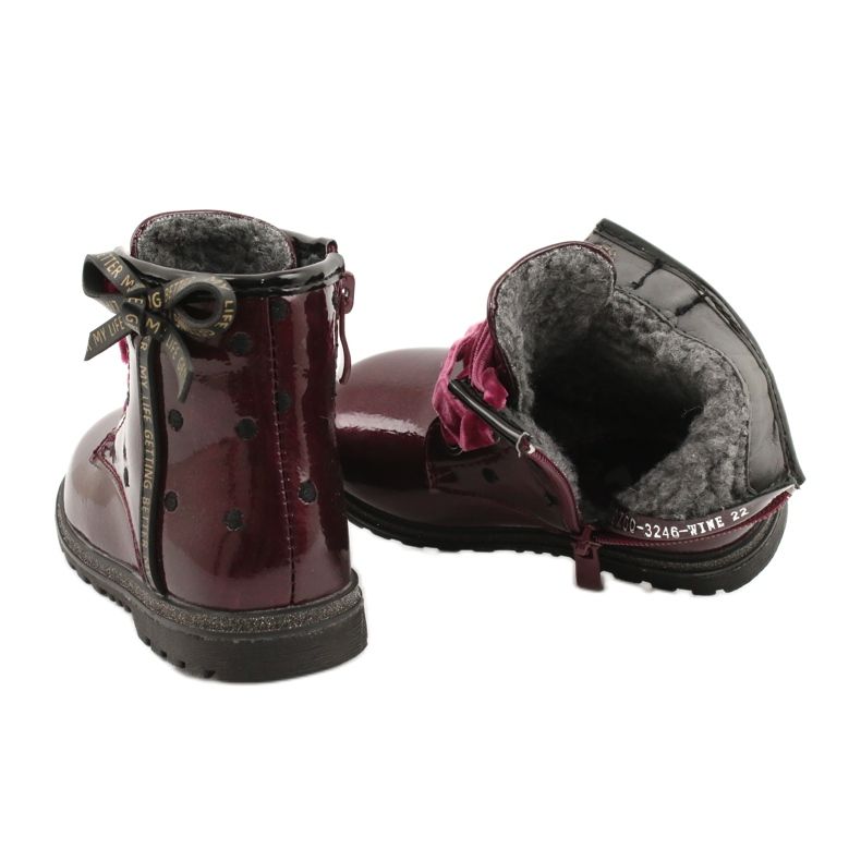 Miss Mädchen-Lackstiefel mit Schleife 20DZ60-3246 Burgund rot 4