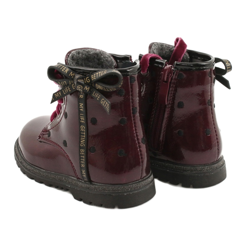 Miss Mädchen-Lackstiefel mit Schleife 20DZ60-3246 Burgund rot 3