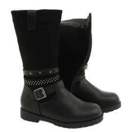 Schwarze Mädchenstiefel mit Zirkonias Evento 20DZ60-3229 3