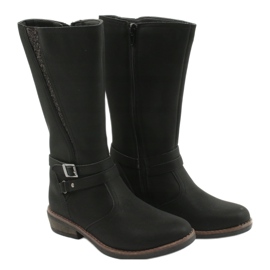 American Club Lange Stiefel mit Glitzer schwarz American GC24 / 20 3