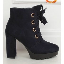 L8126 Marineblaue Plateaustiefel in Marineblau 1